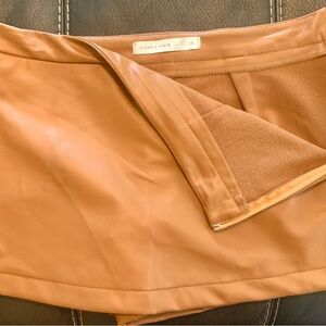 Altar’d State Vegan Leather Mini Skirt/ Skort Camel Color NWT Medium